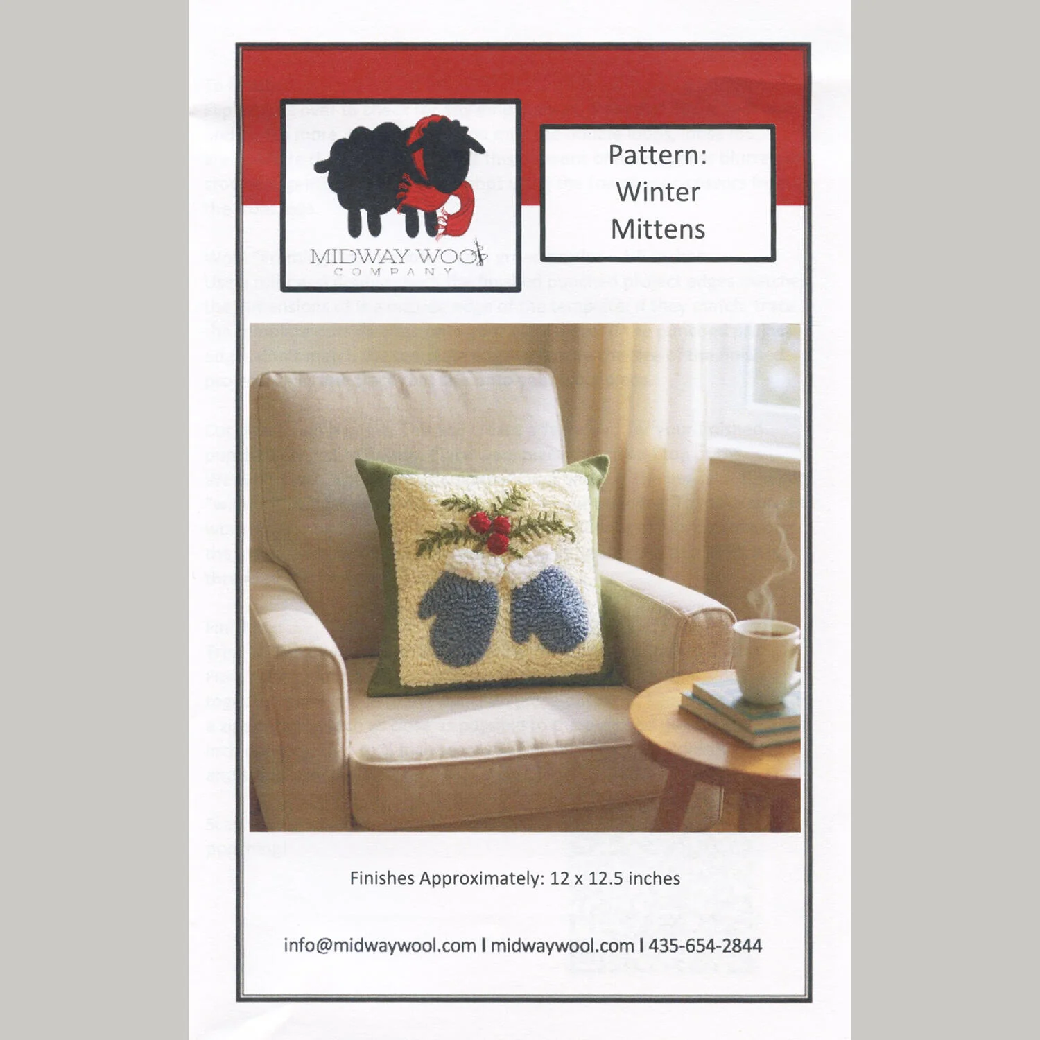Winter Mittens Punch Needle Pillow Kit - Image 4