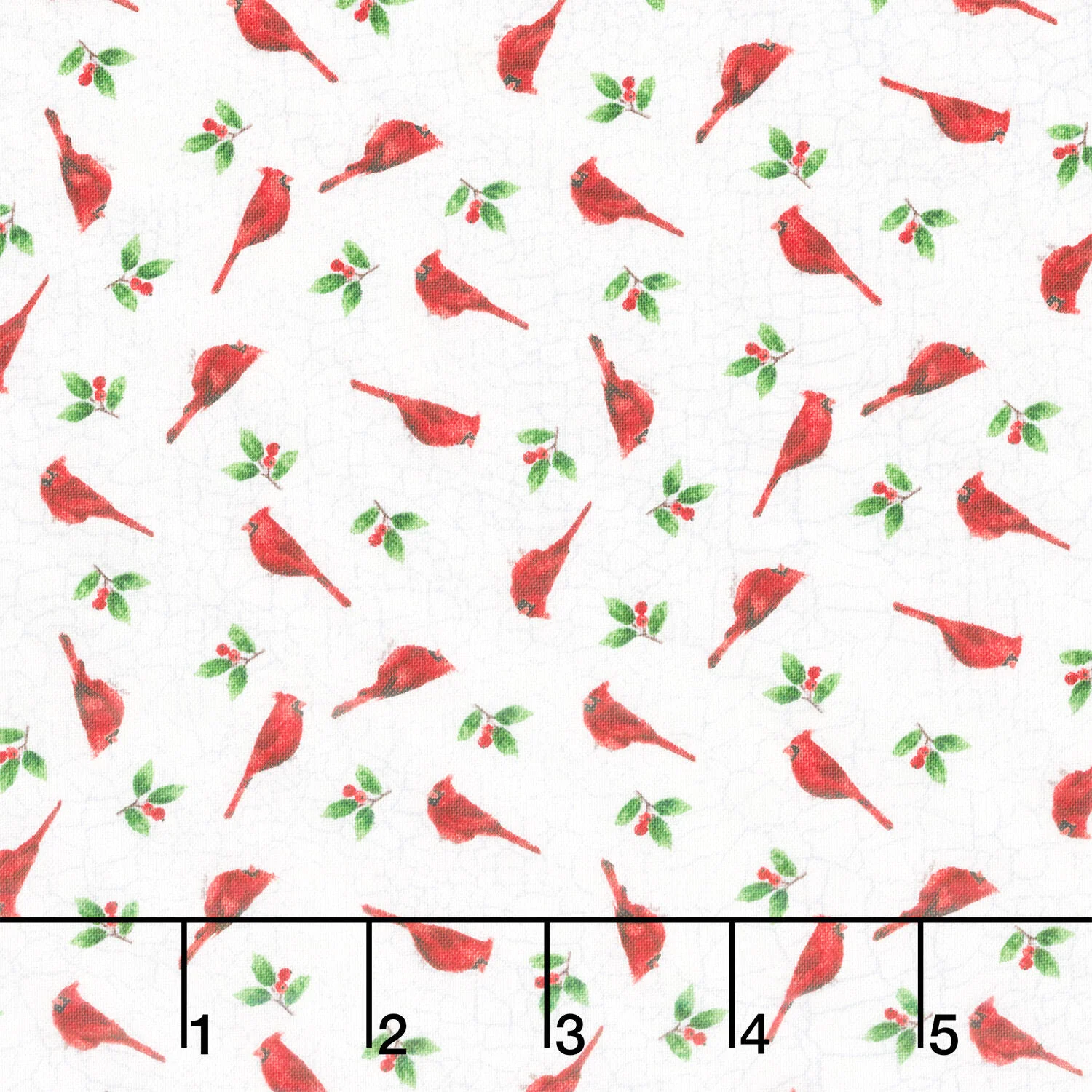Winter Song - Mini Birds White Multi Yardage