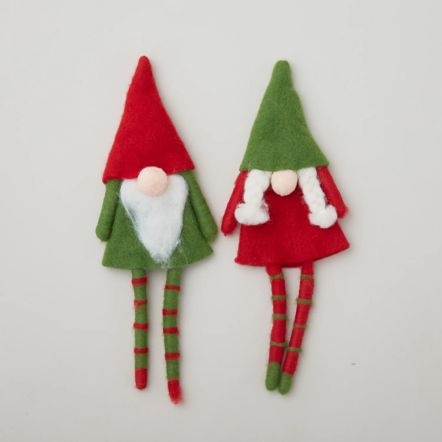 Wool Felt Gnome Bottle Topper w/ Beard/Braids (2 assorted styles)