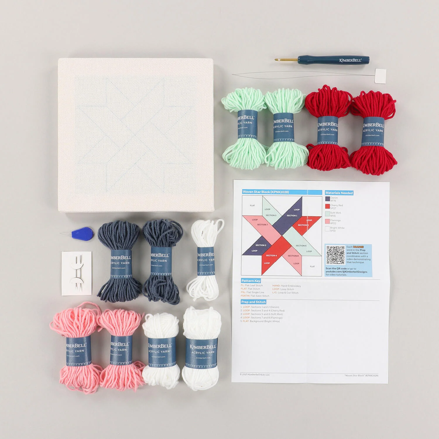 Woven Star Quilt Block Punch Needle Embroidery Frame Kit - Image 4